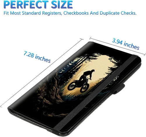Vista 137 de Funda para chequera para hombres y mujeres, cartera de cuero RFID con ranuras para tarjetas de crédito, soporte de cheques duplicados personales