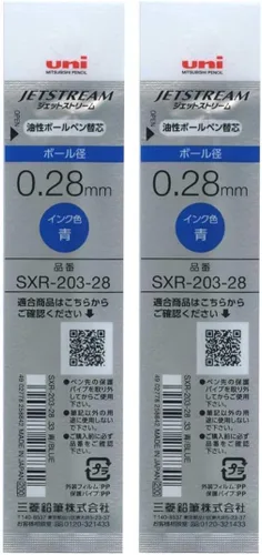 Vista 3 de Mitsubishi Pencil Jetstream Edge SXR20328.33 - Recambio para bolígrafo, 0.28, azul