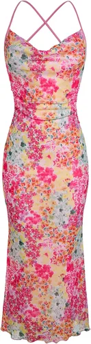 Vista 38 de SOLY HUX Vestido de malla floral para mujer, vestido largo para cóctel Estampado floral multicolor.