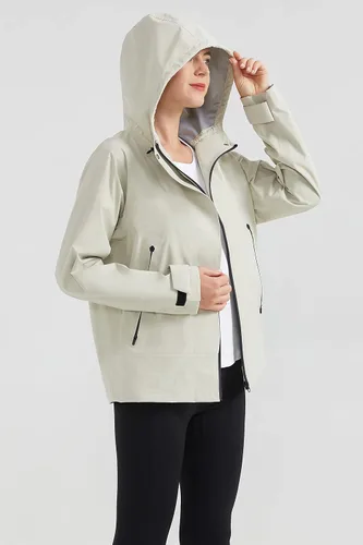 Vista 3 de Orolay Chubasqueros ligeros para mujer, impermeables, para exteriores, con capucha, cortavientos para senderismo, viajes