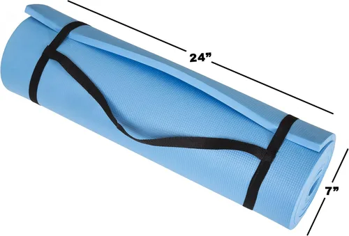 Vista 5 de Wakeman - Tapete de yoga grueso – Tapete de entrenamiento de doble cara de 1/2 pulgada – 72 x 24 pulgadas para gimnasio en casa, fitness o pilates