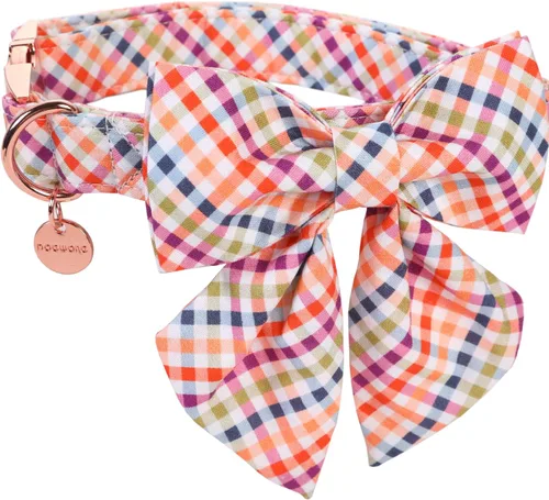 Vista 74 de DOGWONG Collar de otoño para perro con lazo, collar de moño para perro de Acción de Gracias, collar ajustable de algodón de otoño con hoja de arce