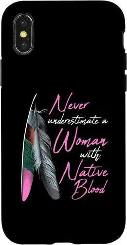 Vista 5 de Funda para iPhone 17 con texto en inglés "Native American Indian A Woman with Native Blood