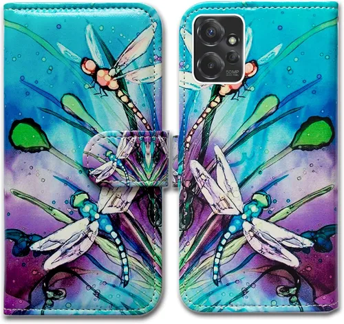 Vista 25 de Bcov Funda para Moto G Power 5G, diseño de pájaro negro y verde con tapa para teléfono con ranura para tarjetas, soporte para Motorola Moto G Power