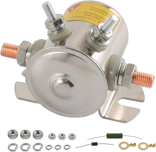 Vista 10 de Máx. 200A 12 voltios 3 terminales Relé solenoide de servicio continuo para carritos de golf, cabrestante resistente marino en Rush 24106 SPST 12VDC