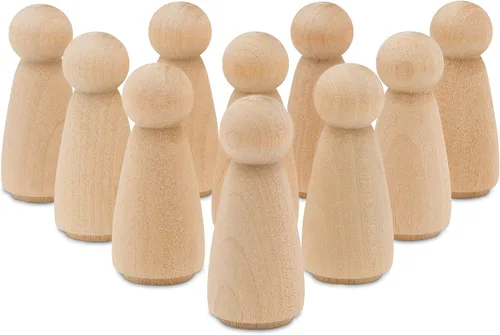 Vista 9 de Muñecas de madera en miniatura de 1-1/8 pulgadas, paquete de 100 muñecas pequeñas para manualidades, figuras en miniatura y juego de mundo pequeño