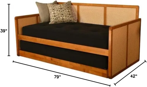 Vista 3 de Kodiak - Sofá cama con colchón incluido, cama multifuncional para sala de estar, dormitorio o habitación de invitados Negro