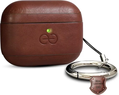 Vista 15 de Dreem Om - Funda para estuche con clip para llavero compatible con AirPods 1 y 2, funda de cuero vegano para Airpods para hombres y mujeres, Negro