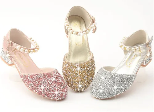 Vista 6 de LFHT Sandalias de boda para niña, con purpurina, princesa, zapatos de vestir Mary Jane, zapatos de vestir para fiesta