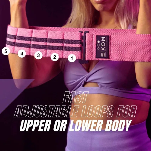 Vista 8 de Juego de 3 bandas de resistencia ajustables de tela antideslizante, ideales para entrenamientos de piernas, glúteos y cuerpo completo, bandas