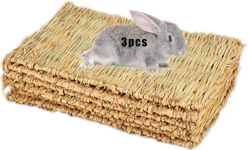 Vista 9 de Hamiledyi Alfombra de césped tejida para animales pequeños, ropa de cama