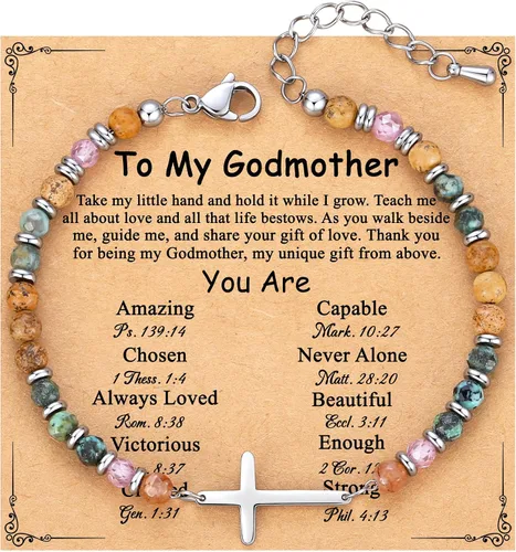 Vista 25 de TONY & SANDY Pulsera de cruz cristiana para mujer, regalo de San Valentín para ella, regalo de confirmación de bautismo, Pascua, regalo único