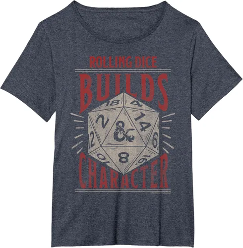 Vista 32 de Dungeons & Dragons Camiseta de manga corta con personajes Rolling Dice Builds, Negro