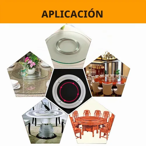 Vista 7 de Rodamiento giratorio de aleación de aluminio, plato giratorio resistente, Lazy Susan, rodamiento giratorio, mesa de comedor redonda, accesorios