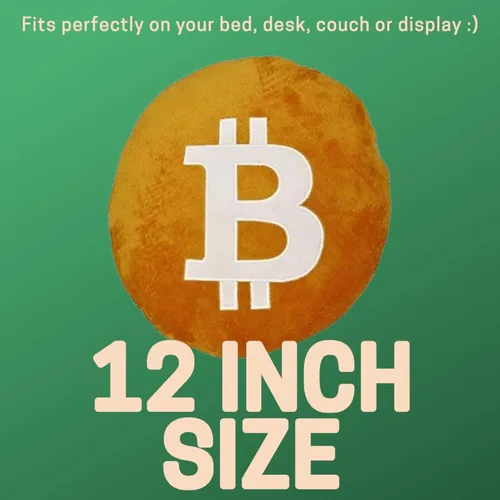 Vista 5 de Almohada Bitcoin – Cojín de peluche redondo bordado BTC Crypto – Decoración de Bitcoin suave para comerciantes y fanáticos de las criptomonedas