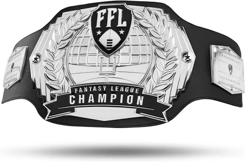 Vista 10 de TrophySmack Cinturón de campeonato de fútbol de fantasía – Cinturón de campeonato perpetuo de 12 años con grabados opcionales (Oro o Plata)