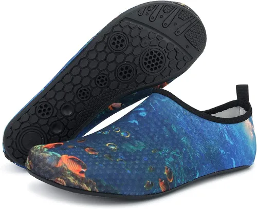Vista 3 de QACOHU Zapatos de agua para hombre y mujer, zapatos de agua de secado rápido para buceo, surf, natación, playa, yoga