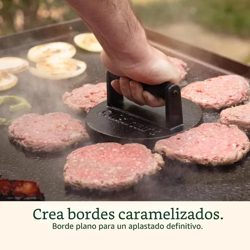 Vista 4 de Cuisinart - Prensa de hamburguesas aplastadas de hierro fundido de 6.5", prensa de parrilla redonda de borde plano para hamburguesas crujientes