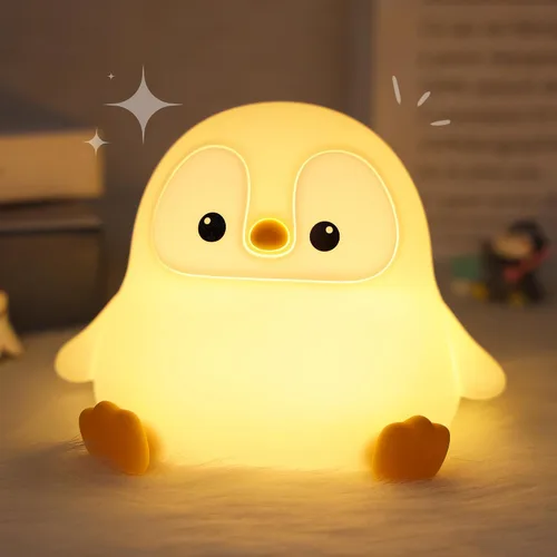 Vista 12 de Linda Luz Nocturna de Capibara, Regalos de Capibara para Niños y Amigos, Lámpara de Animales de Silicona para Guardería con Temporizador Recargable