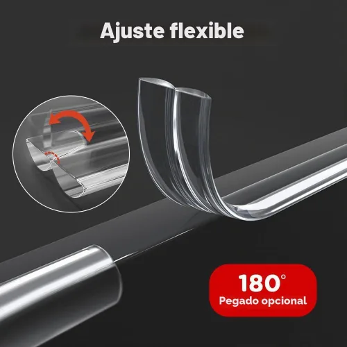 Vista 4 de Protector de esquina transparente de 20 pies con 4 esquinas, protector de esquina a prueba de bebés, protector de esquinas para muebles