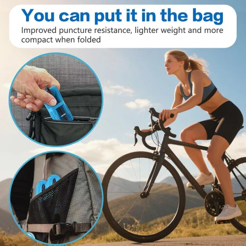 Vista 4 de Paquete de 4 tubos interiores ultraligeros de TPU para bicicleta, 700x18C/23C/25C/28C/30C/32C Presta 45/65/3.346 in para viajes diarios, conducción