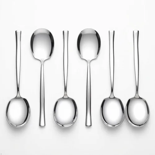 Vista 7 de Cuchara de servir buffet de acero inoxidable de 6 piezas, 6 cucharas grandes para servir