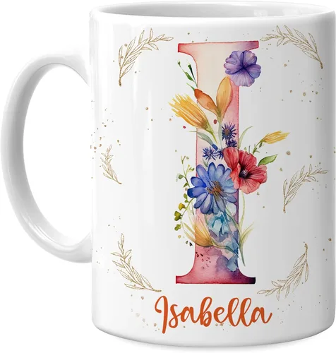 Vista 21 de Hyturtle Taza de café personalizada con inicial con nombre, monograma de cumpleaños, regalos de Navidad para niñas y mujeres, letra A del alfabeto