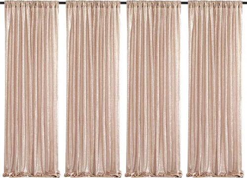 Vista 74 de Cortinas de fondo de lentejuelas con purpurina azul bebé, 2 piezas de 2 x 8 pies, telón de fondo de fiesta de baby shower para niños, hermosas