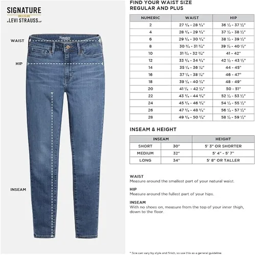 Vista 4 de Signature by Levi Strauss & Co. Gold - Jeans rectos con curvas para mujer (disponibles en tallas extragrandes)