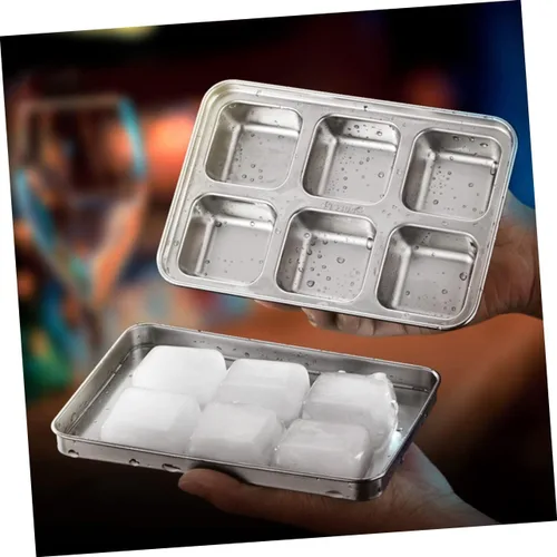 Vista 2 de Bandeja de congelador conveniente Bandejas de cubitos de hielo Tapa de molde de hielo inoxidable para cócteles de whisky