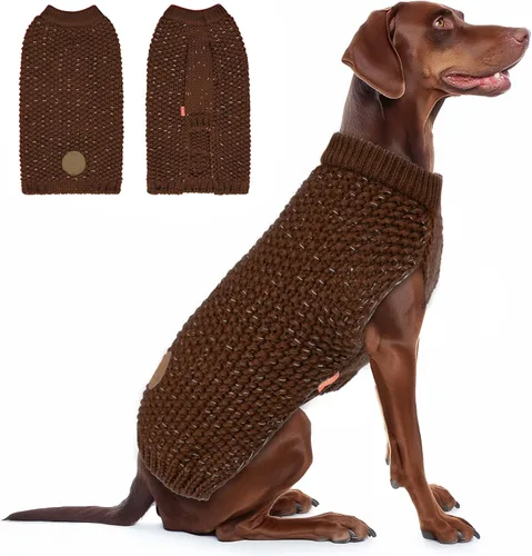Vista 34 de KYEESE Suéter para Perro con Agujero para Correa para Perros Pequeños Machos Suéter Cálido con Hilo Reflectante Tejido Suave Ropa para Perros Machos