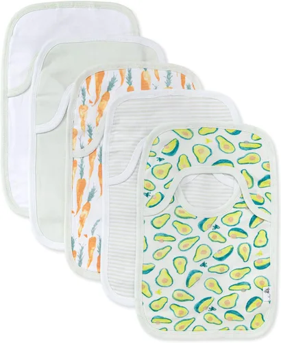 Vista 18 de Burt's Bees Baby Baberos unisex para bebé, trapos de baba de hombro de solapa, 100% algodón orgánico con baberos absorbentes de toalla de rizo A