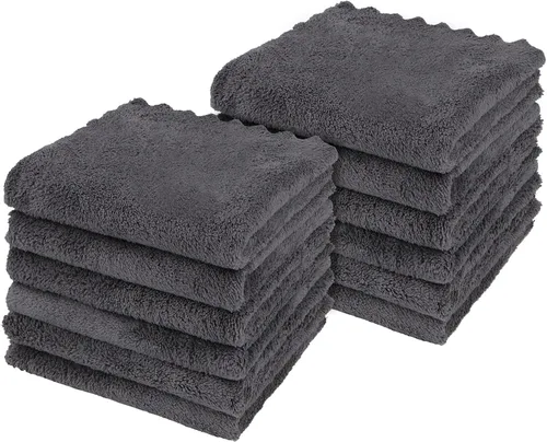 Vista 8 de Orighty Paños de Lavado Paquete de 96, Paños Faciales Ultra Suaves de 12 x 12 pulgadas, Paño de Lavado de Terciopelo Coral Absorbente y de Secado