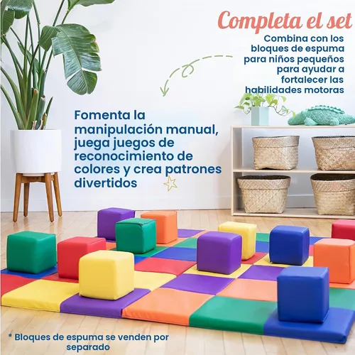 Vista 4 de ECR4Kids SoftZone Tapete de Actividades de Retazos, Tapete de Juego Plegable, Surtido