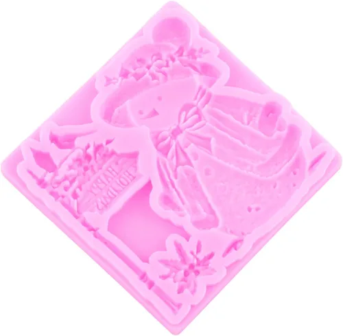 Vista 7 de Mujiang Moldes de silicona de muñeco de nieve de Navidad, molde 3D para castillo de Navidad, moldes de chimenea para decoración de pasteles