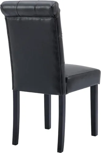 Vista 7 de Juego de 2 sillas de comedor tapizadas de piel sintética, sillas Parsons con respaldo alto, sillas laterales sin brazos para cocina y comedor