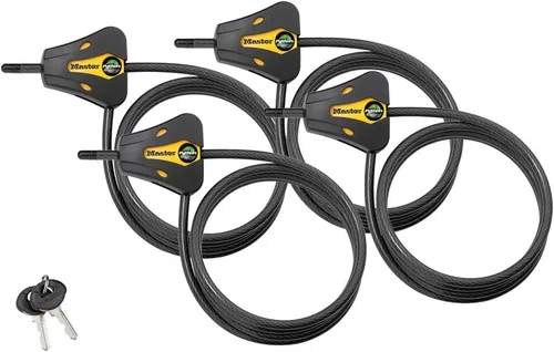 Vista 9 de Master Lock - Cerraduras de cable ajustables Python con 4 llaves, modelo # 8419KA-2