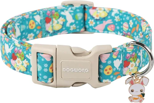 Vista 16 de DOGWONG Collar de perro de San Valentín, collar de perro con estampado de corazones para perros grandes, lindos collares de primavera, hembra
