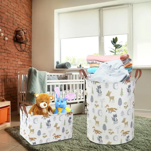 Vista 2 de NTAOHAMPER - Cesta de lavandería, cesta de ropa, caja de almacenamiento impermeable para el dormitorio, cesta organizadora de ropa, caja para Animal