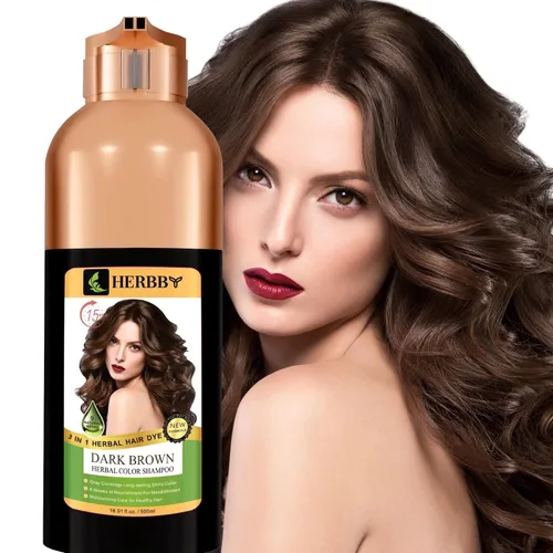 Vista 18 de HERBBY Champú con color para cabello gris para cobertura y transformación del color con 9 extractos herbales – De larga duración (6-8 semanas)