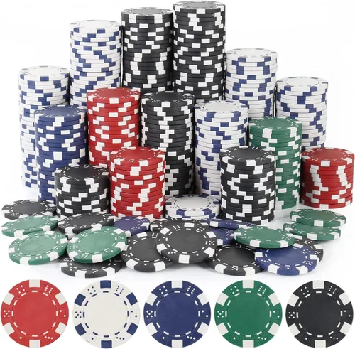 Vista 15 de Fichas de póquer de 11.5 gramos, 100 piezas de fichas de póquer de casino para Texas Hold'em, fichas de blackjack, kit de juegos de póquer