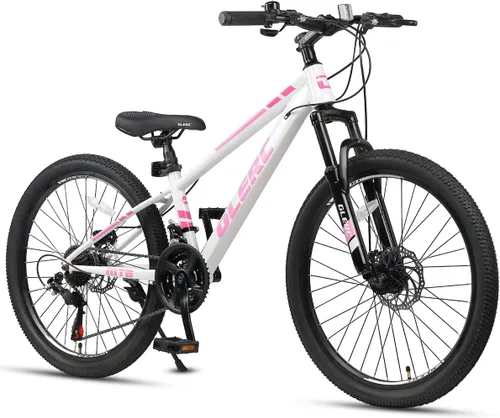 Vista 20 de Glerc Bicicleta de montaña para niños de 20, 24 y 26 pulgadas, bicicleta de montaña para niños y niñas a partir de 6 años, bicicleta Skyline de 21