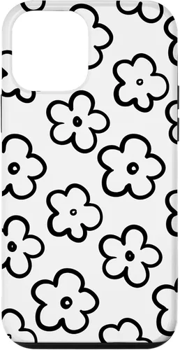 Vista 15 de Funda para iPhone 11 Pro Max con diseño de flores silvestres en blanco y negro