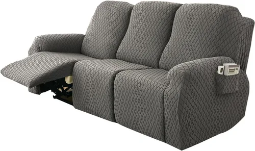 Vista 13 de Funda elástica para silla reclinable, 8 piezas de 1, 2, 3 plazas, funda para sillón reclinable con bolsillo y protector de muebles