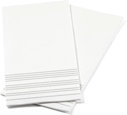 Vista 8 de Paquete de 50 toallas de mano de papel para invitados con sensación de lino, toallas de papel desechables súper absorbentes para baño, fiesta, bodas