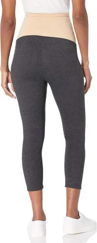 Vista 5 de Motherhood Maternity Women's Essential Stretch Secret Fit Over the Belly Leggings Full Length & Crop Length XS-3X 1 & 2 Packs