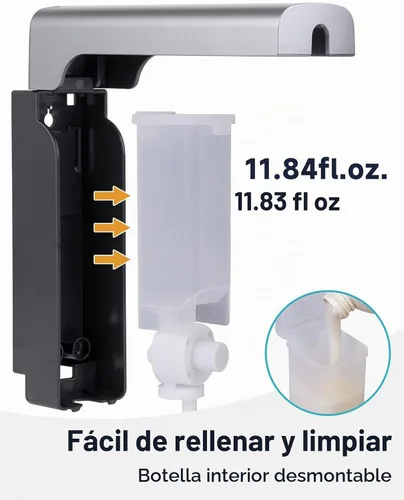 Vista 8 de AIKE Dispensador de champú y acondicionador de ducha de 2 cámaras para baño Plata