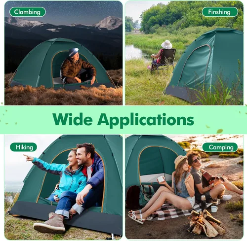 Vista 3 de Woanger Paquete de 10 tiendas de campaña a granel para 2 personas para personas sin hogar, tienda de campaña ligera al aire libre con mosca