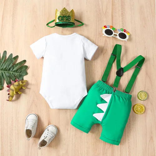 Vista 3 de Conjunto de pantalones y tirantes para bebé niño de un primer cumpleaños