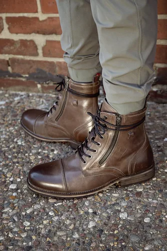 Vista 8 de Testosterone Botas de combate de cuero genuino para hombre